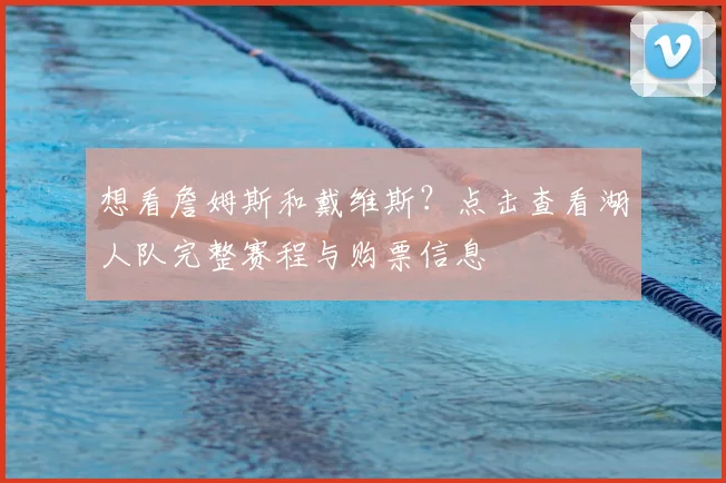 想看詹姆斯和戴维斯?点击查看湖人队完整赛程与购票信息